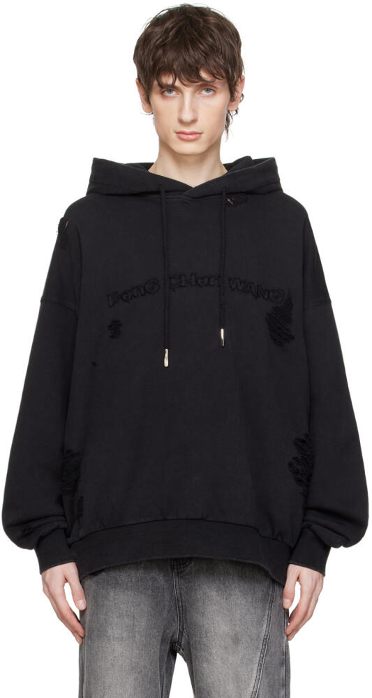 Feng Chen Wang Black Distressed Hoodie Cover