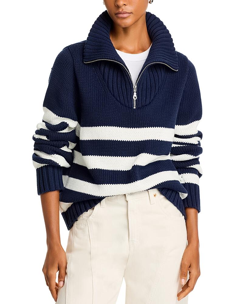 Kule The Matey Cotton Striped Funnel Neck Sweater Cover