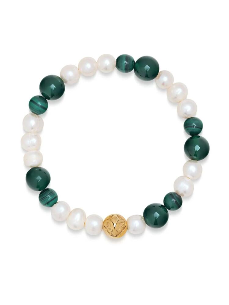 Nialaya Jewelry engraved-detail pearl bracelet - Green Cover