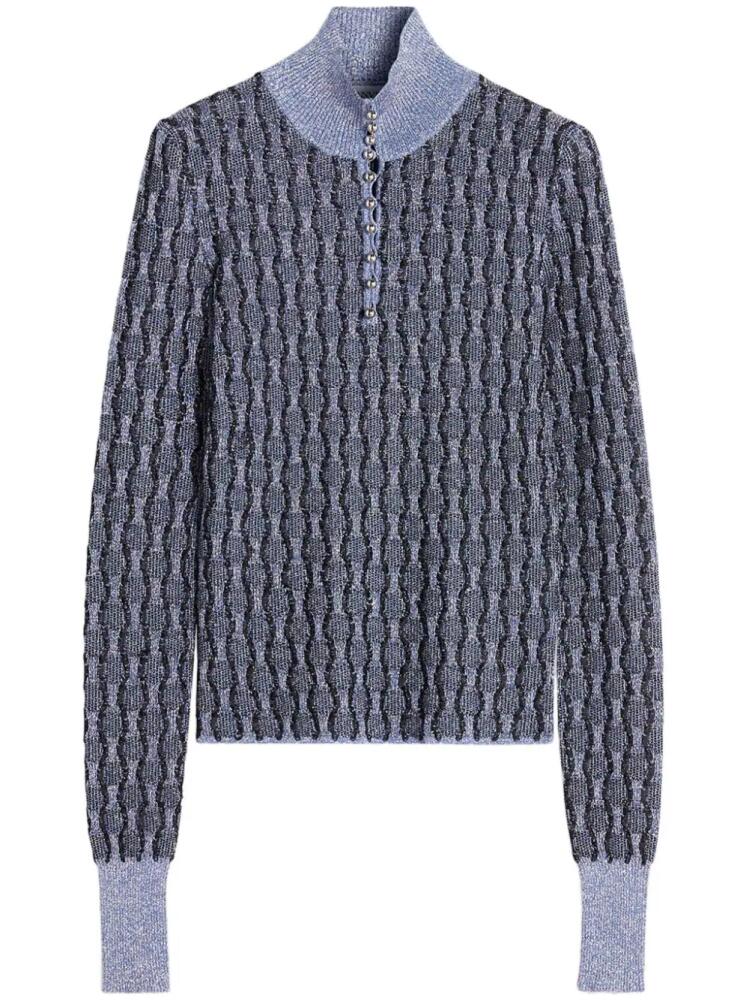 Lanvin lurex-detail jumper - Blue Cover