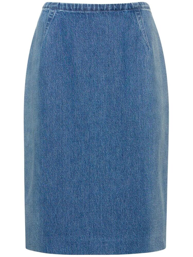 VERSACE Denim Pencil Skirt W/ Back Slit Cover