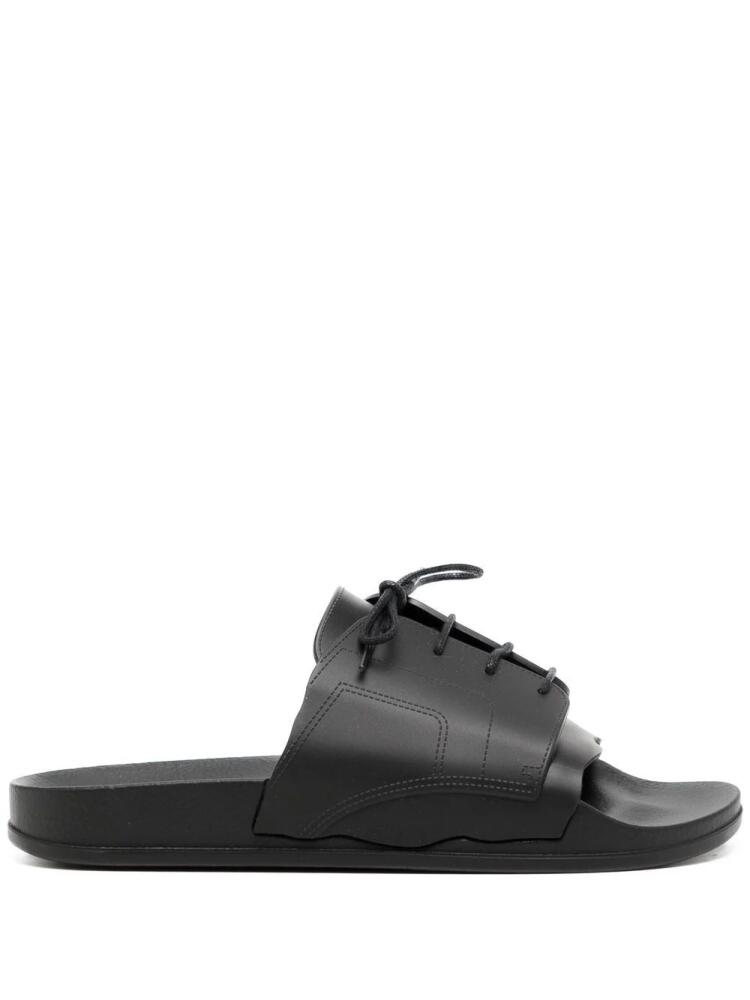 Maison Margiela lace-up pool slides - Black Cover