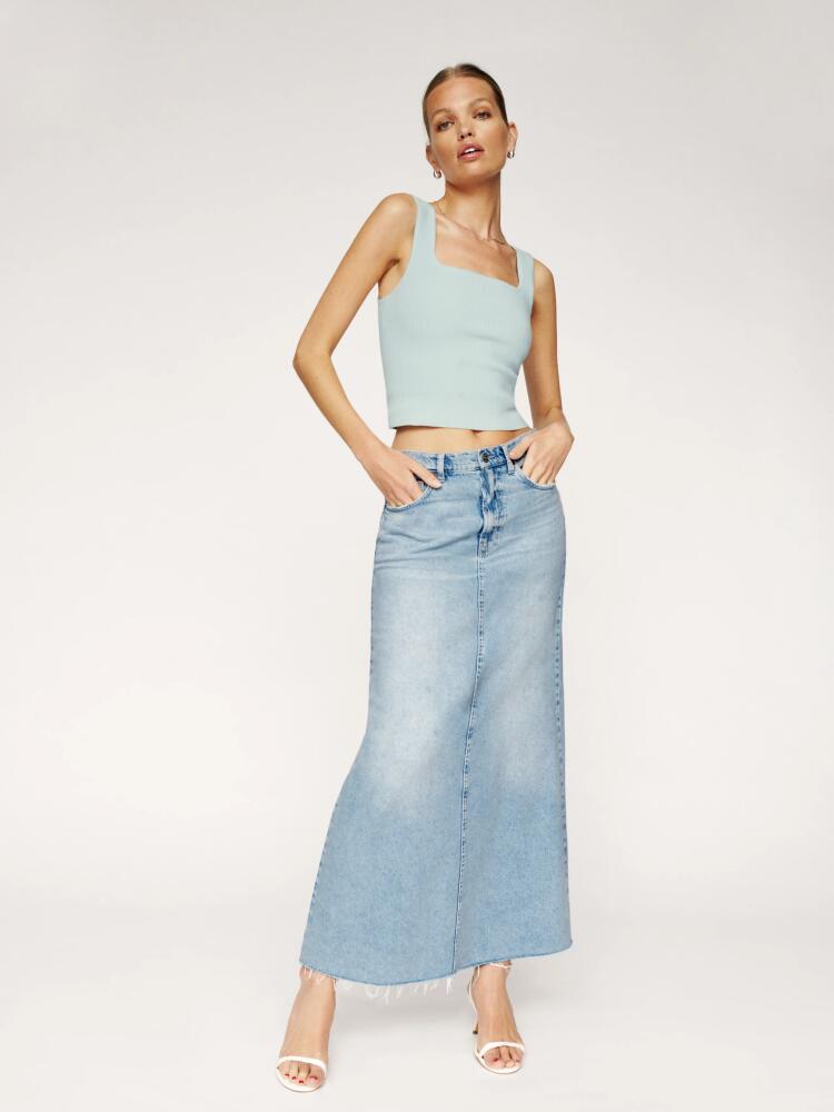 Reformation Kass Maxi Denim Skirt Cover