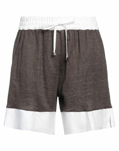 Kiton Woman Shorts & Bermuda Shorts Dark brown Linen Cover