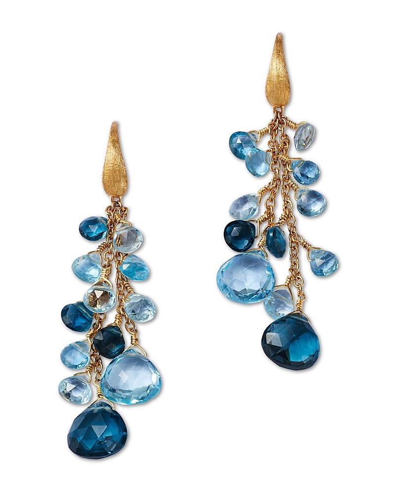 Marco Bicego 18K Yellow Gold Paradise Topaz Swiss Blue & London Blue Topaz Multi Strand Statement Drop Earrings Cover