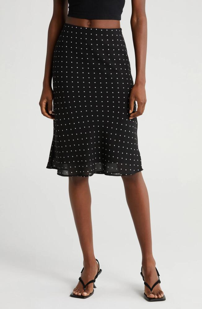 WAYF Anita Polka Dot Skirt in Black Polka-Dot Cover