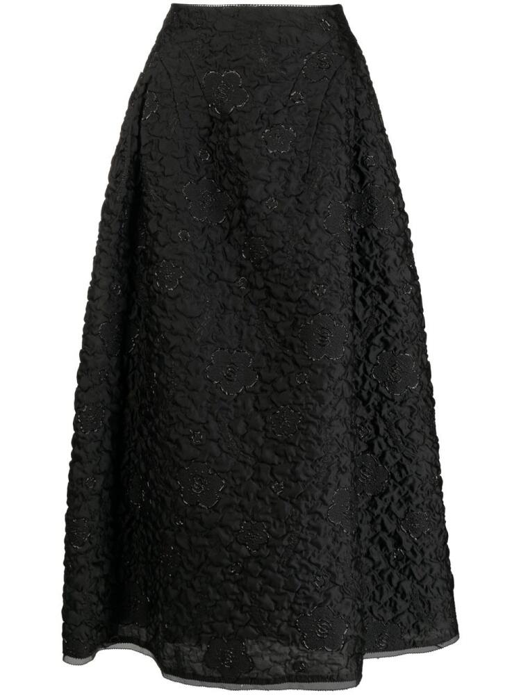 SHIATZY CHEN quilted A-line jacquard skirt - Black Cover