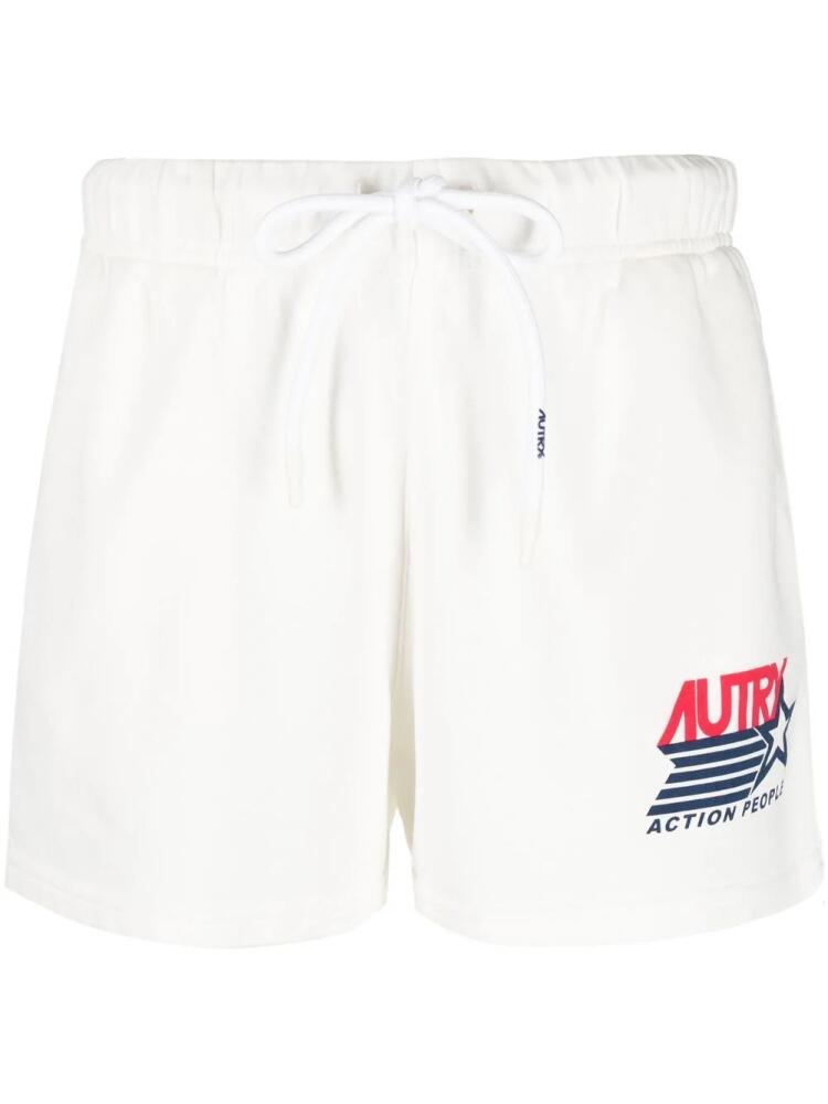 Autry logo print drawstring shorts - White Cover