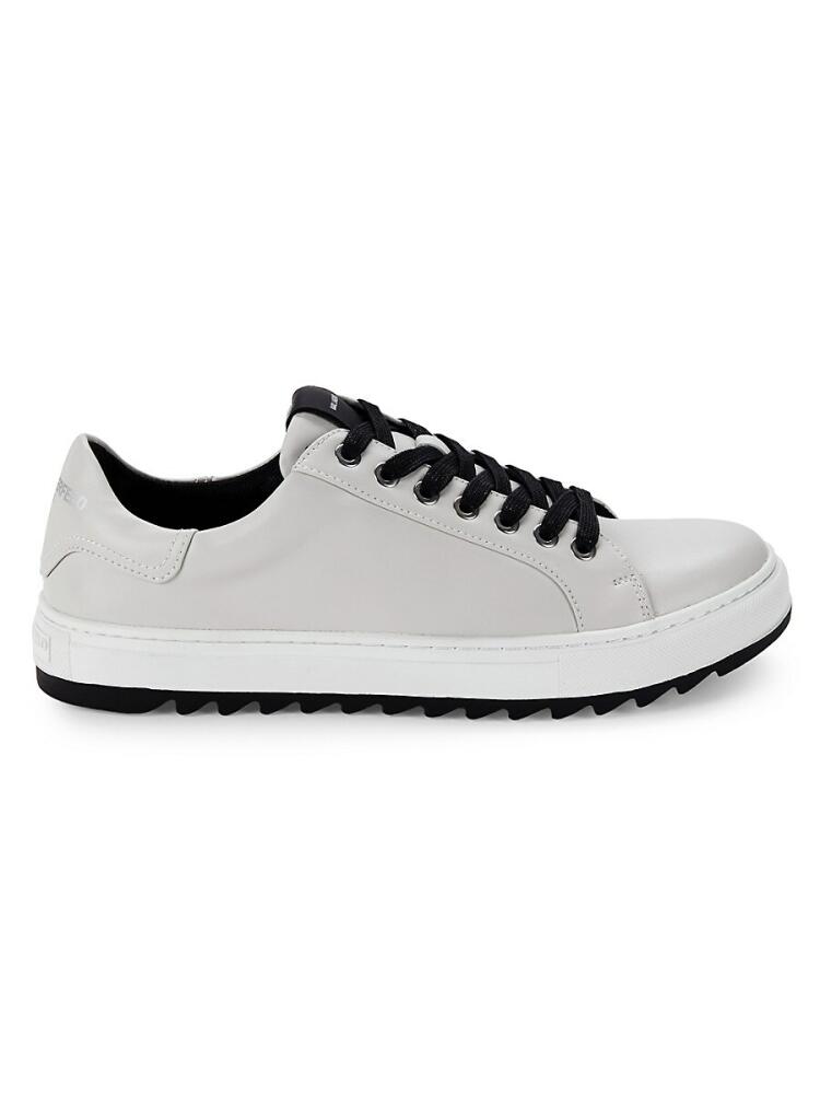 Karl Lagerfeld Paris Men's Sawtooth Leather Sneakers - Cement Cover