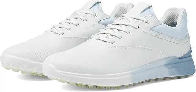 ECCO Golf S-Three GORE-TEX(r) Waterproof (White/Dusty Blue/Air Steer Leather/Steer Leather/Textile) Women's Shoes Cover