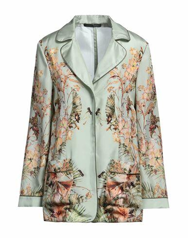 Alberta Ferretti Woman Blazer Light green Silk Cover