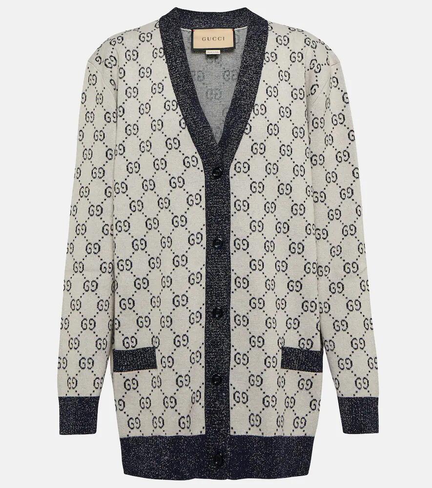 Gucci GG metallic jacquard-knit cardigan Cover