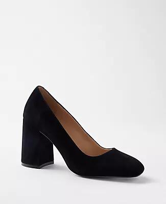 Ann Taylor Suede High Block Heel Pumps Cover