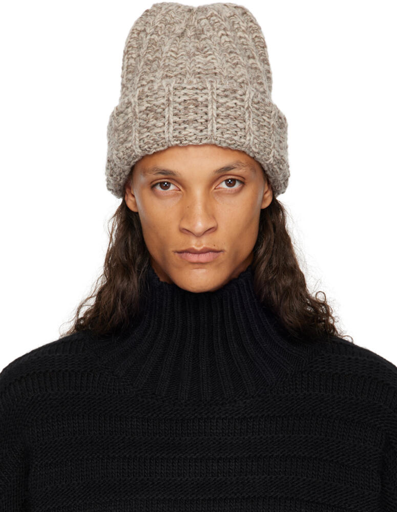 Maison Margiela Beige Wool Beanie Cover