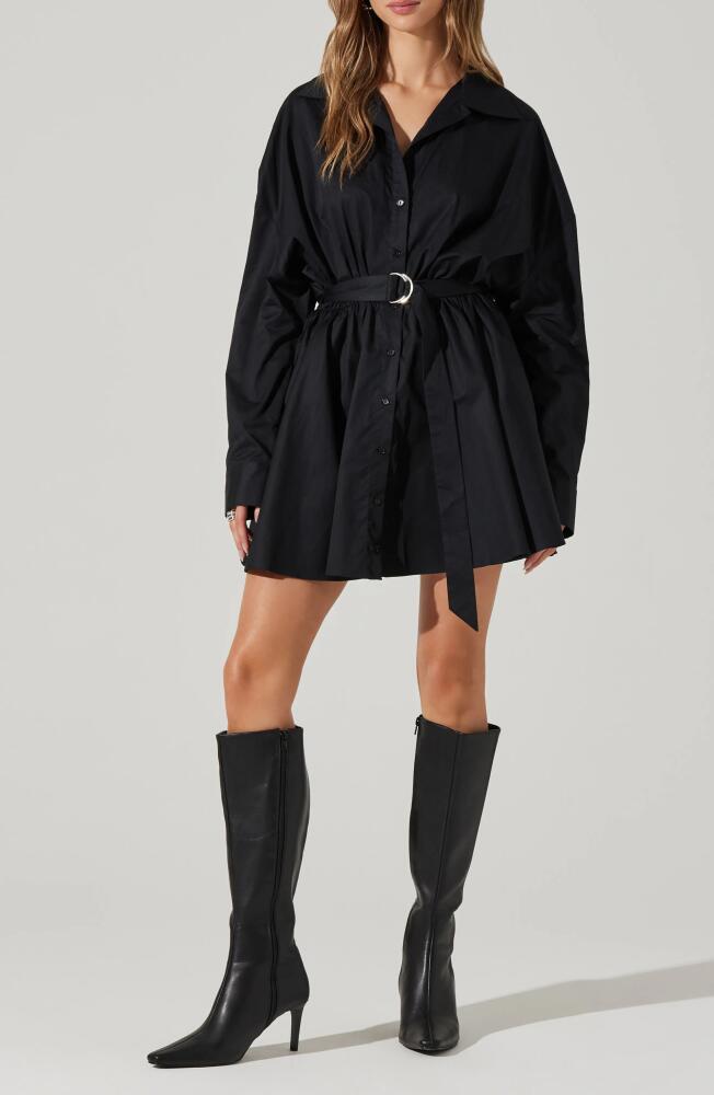 ASTR the Label Winica Long Sleeve Shirtdress in Black Cover