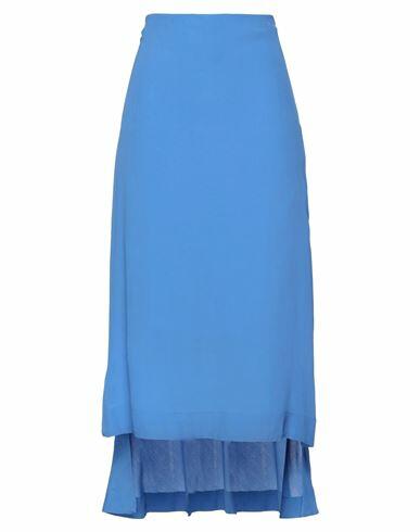 Ottod'ame Woman Midi skirt Blue Acetate, Silk Cover