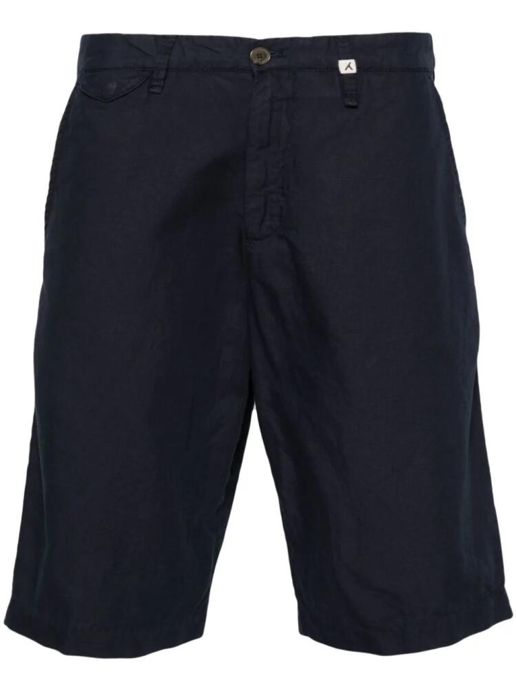 Myths Zeus linen-blend chino shorts - Blue Cover