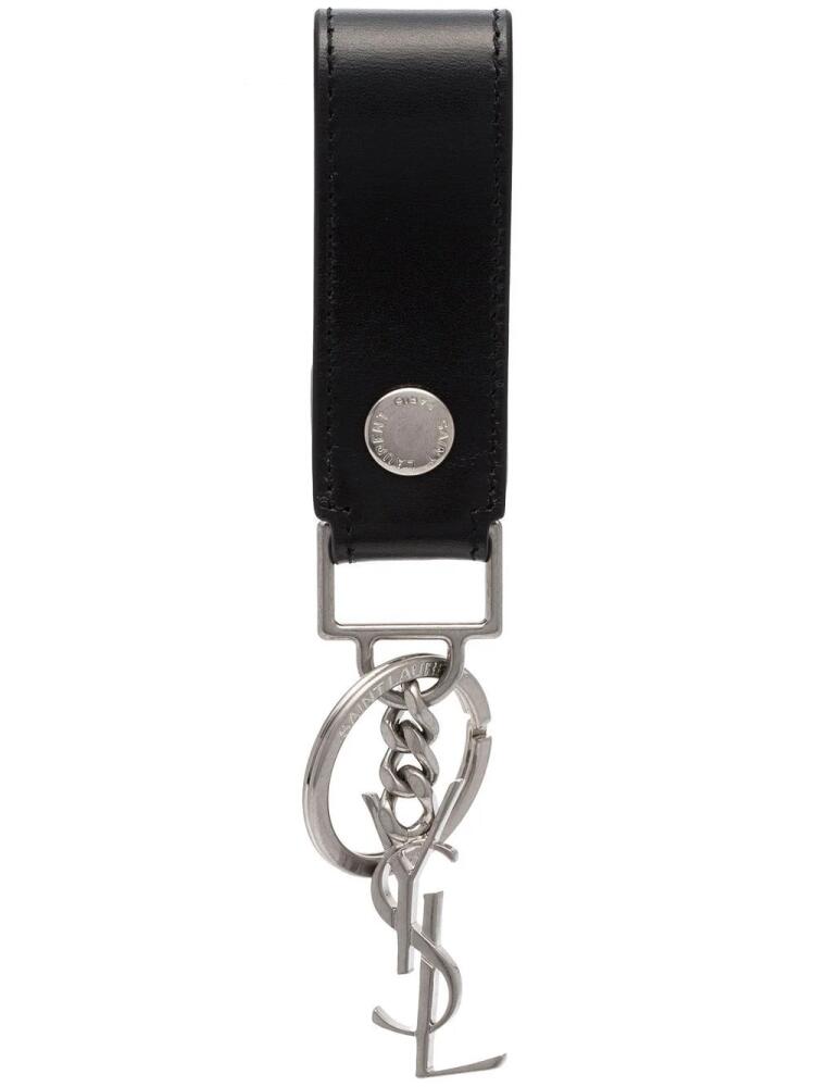 Saint Laurent monogram leather keyring - Black Cover