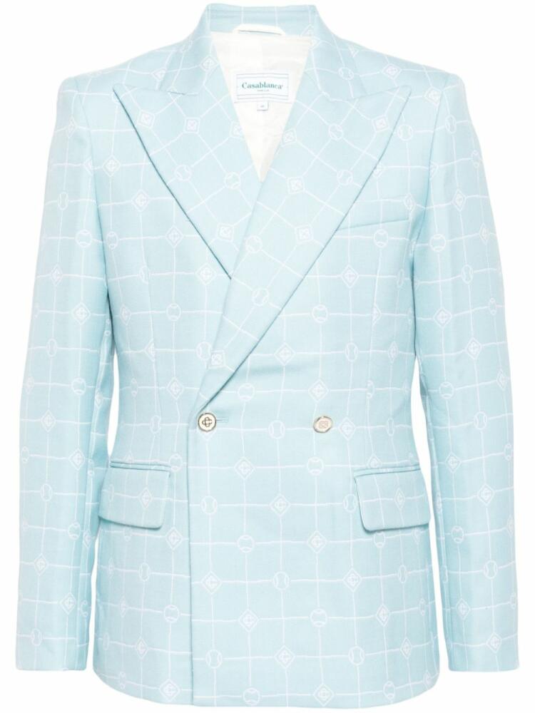 Casablanca double-breasted wool blazer - Blue Cover