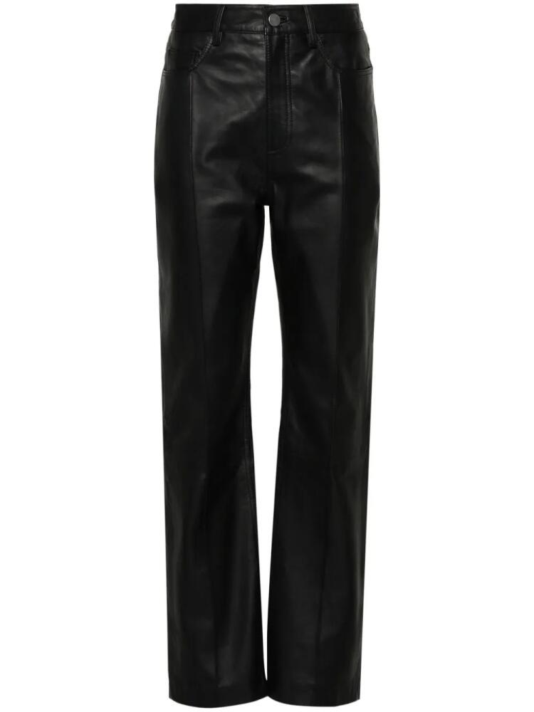 REMAIN straight-leg leather pants - Black Cover