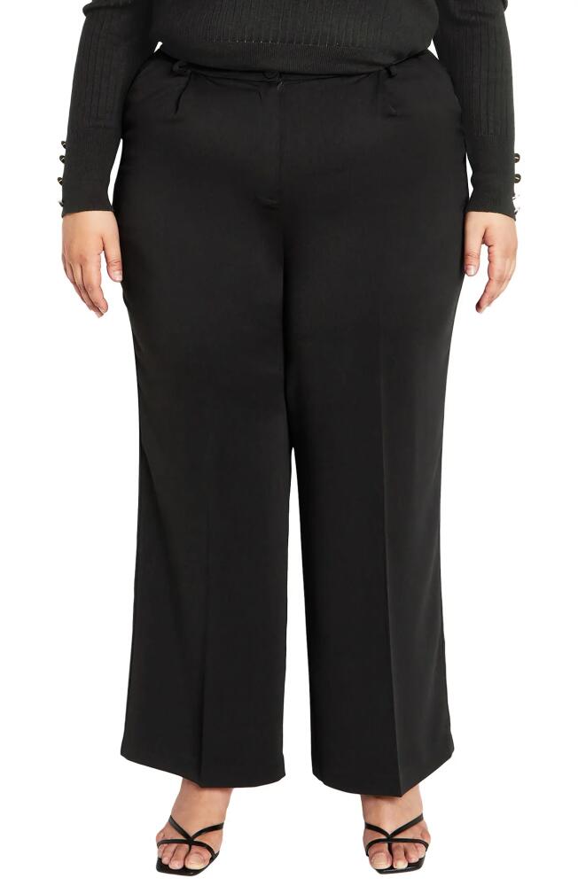 City Chic Laila High Waist Wide Leg Pants in Black Cover