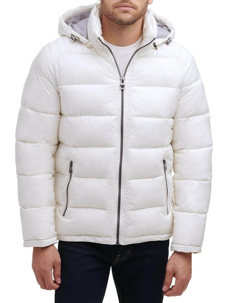 Guess Men's Quilted Zip Up Puffer Jacket - White Cover