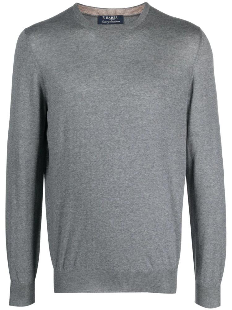 Barba fine-knit virgin wool jumper - Grey Cover