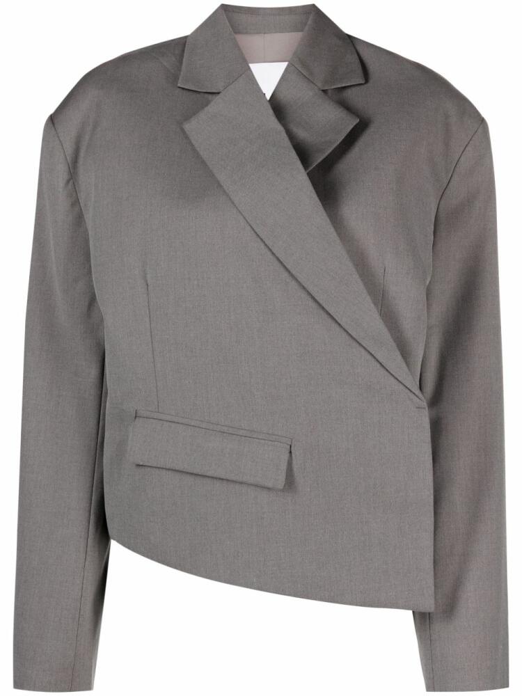 REMAIN asymmetric cropped blazer - Grey Cover