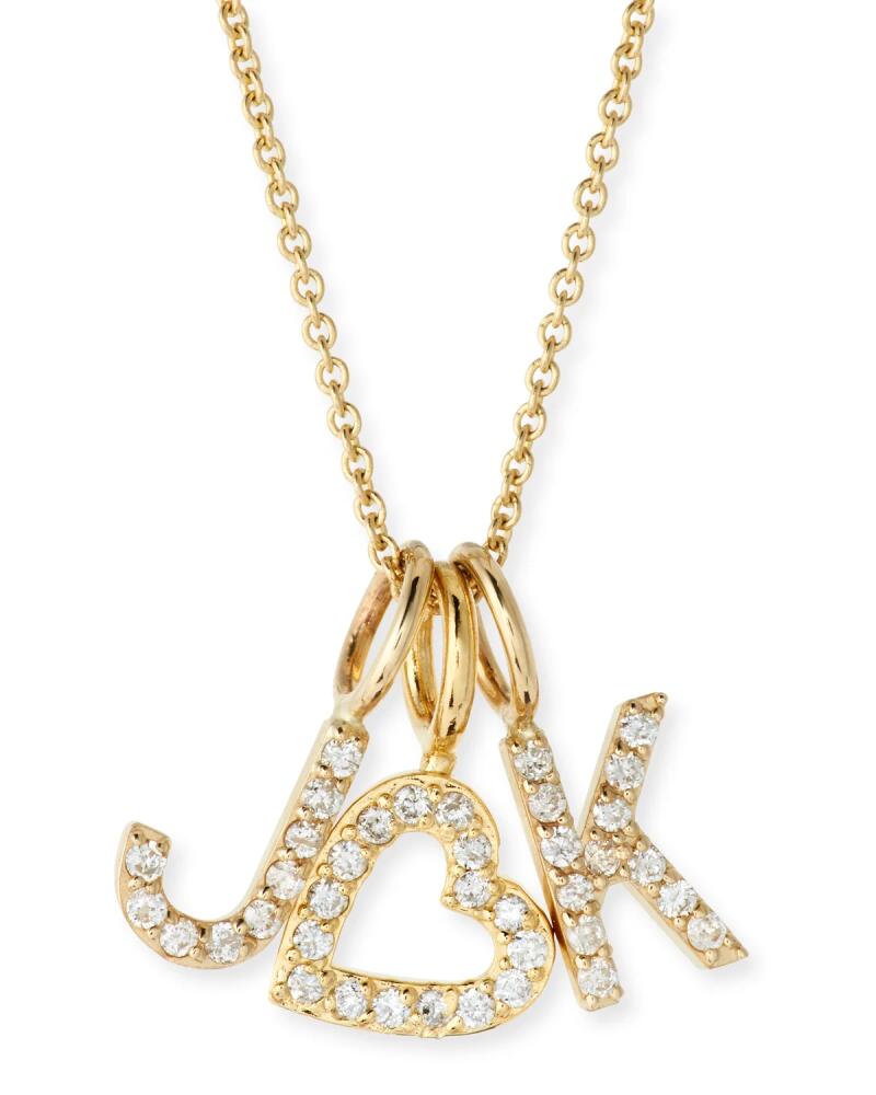 Sarah Chloe Amelia 14K Gold Layered Diamond Initial Necklace Cover