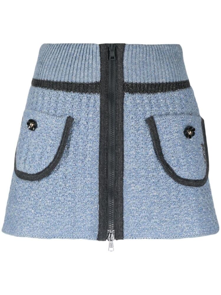 CORMIO floral-embroidery knitted miniskirt - Blue Cover