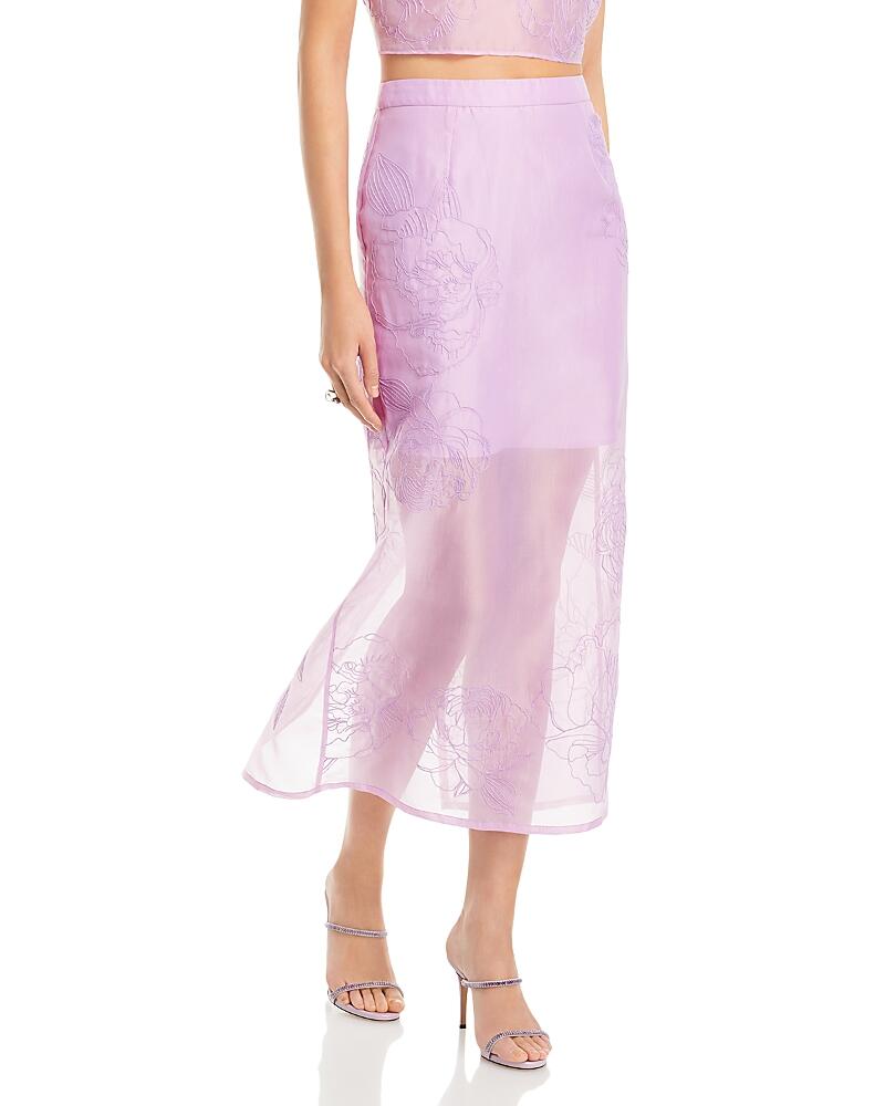 Cinq a Sept Etta Embroidered Organza Midi Skirt Cover