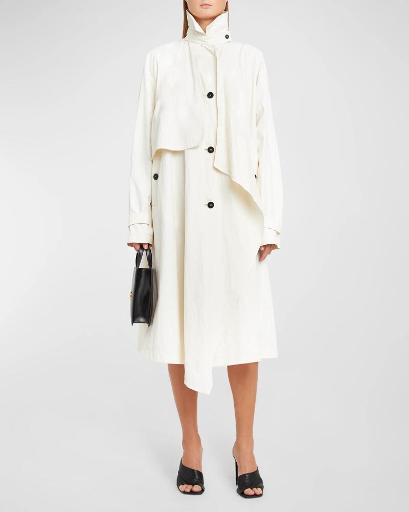 Ferragamo Coated Linen Oversized Trench Coat Cover