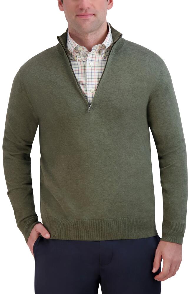 Brooks Brothers Half Zip Supima Cotton Sweater in Army Green Cover