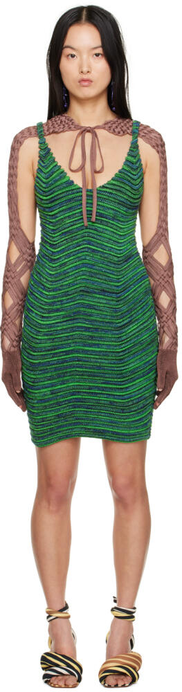 Isa Boulder SSENSE Exclusive Green Bodycurl Midi Dress Cover