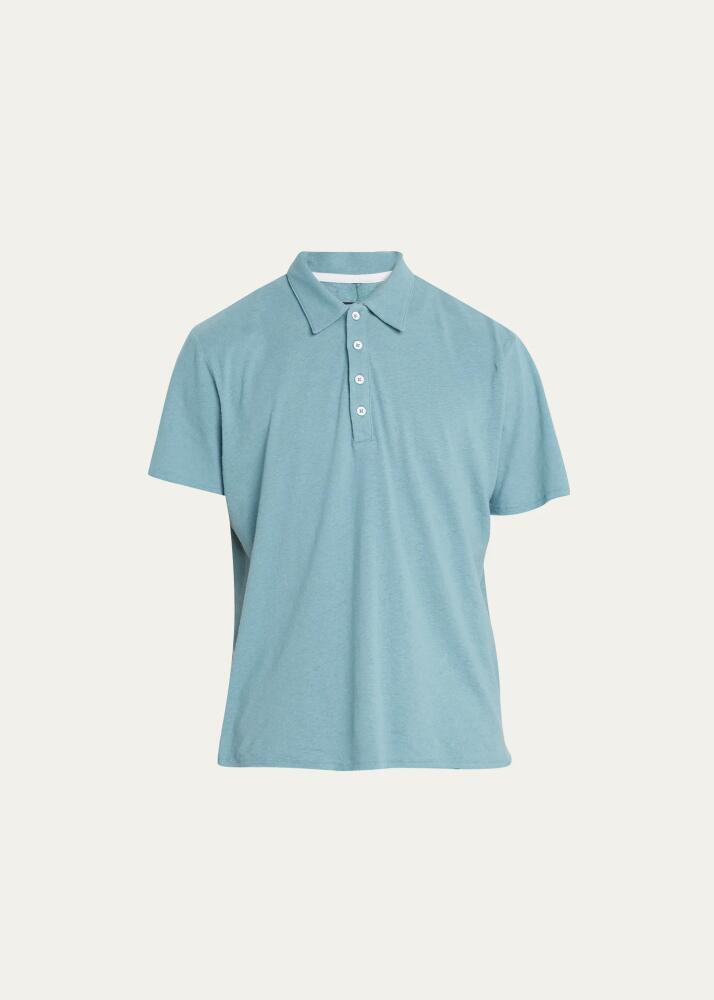 Rag & Bone Men's Linen-Blend Polo Shirt Cover