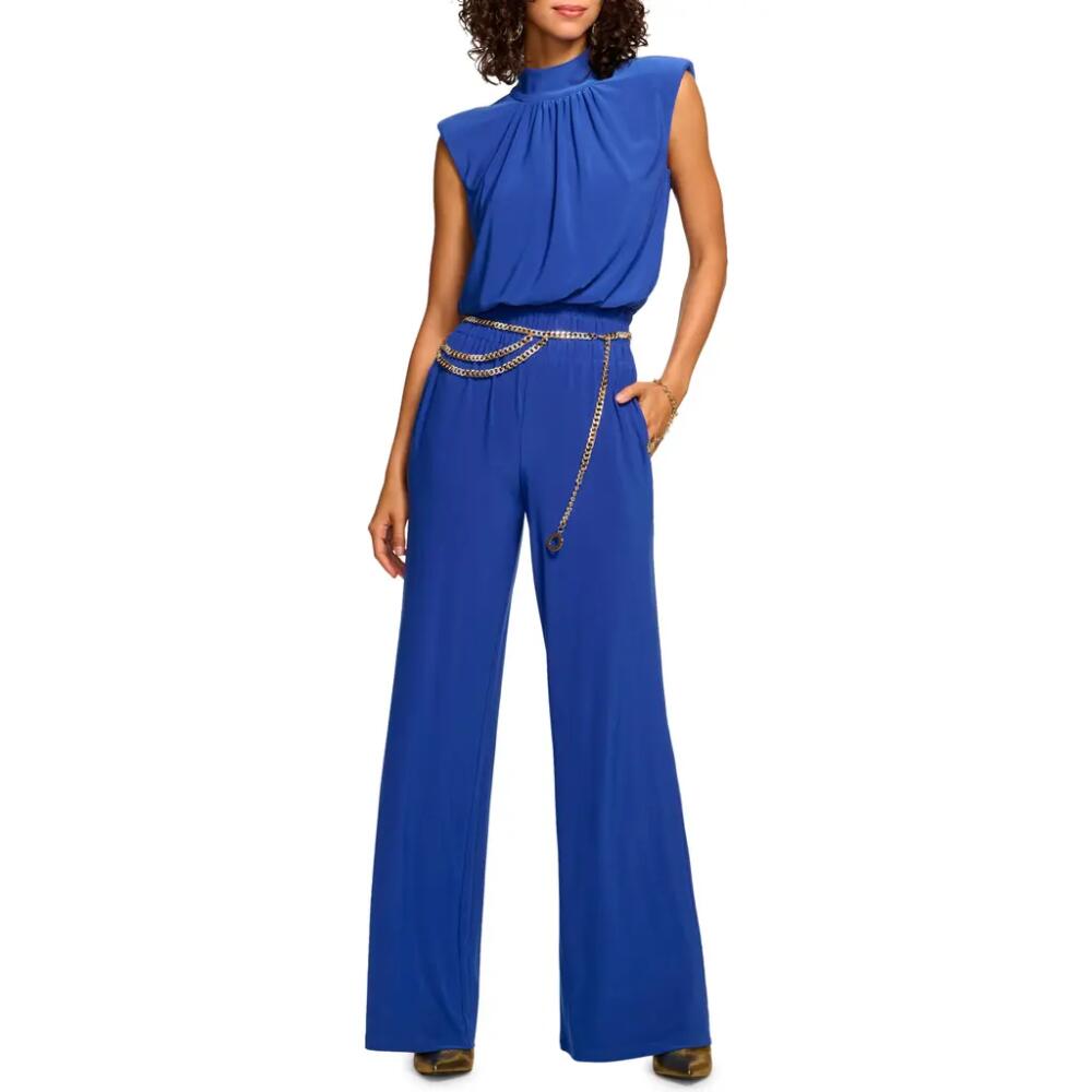 Ramy Brook Dani Shirred Neck Sleeveless Jumpsuit in Lapis Cover