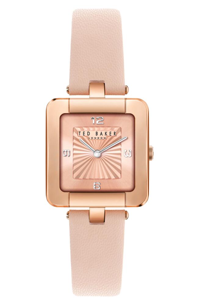 Ted Baker London Mayse Leather Strap Watch, 33mm in Pink Cover