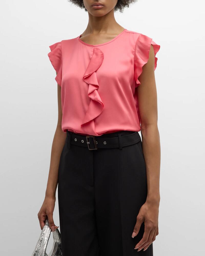 Elie Tahari The Anya Sleeveless Ruffle Blouse Cover