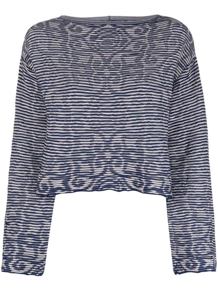 Emporio Armani patterned intarsia knit jumper - Blue Cover