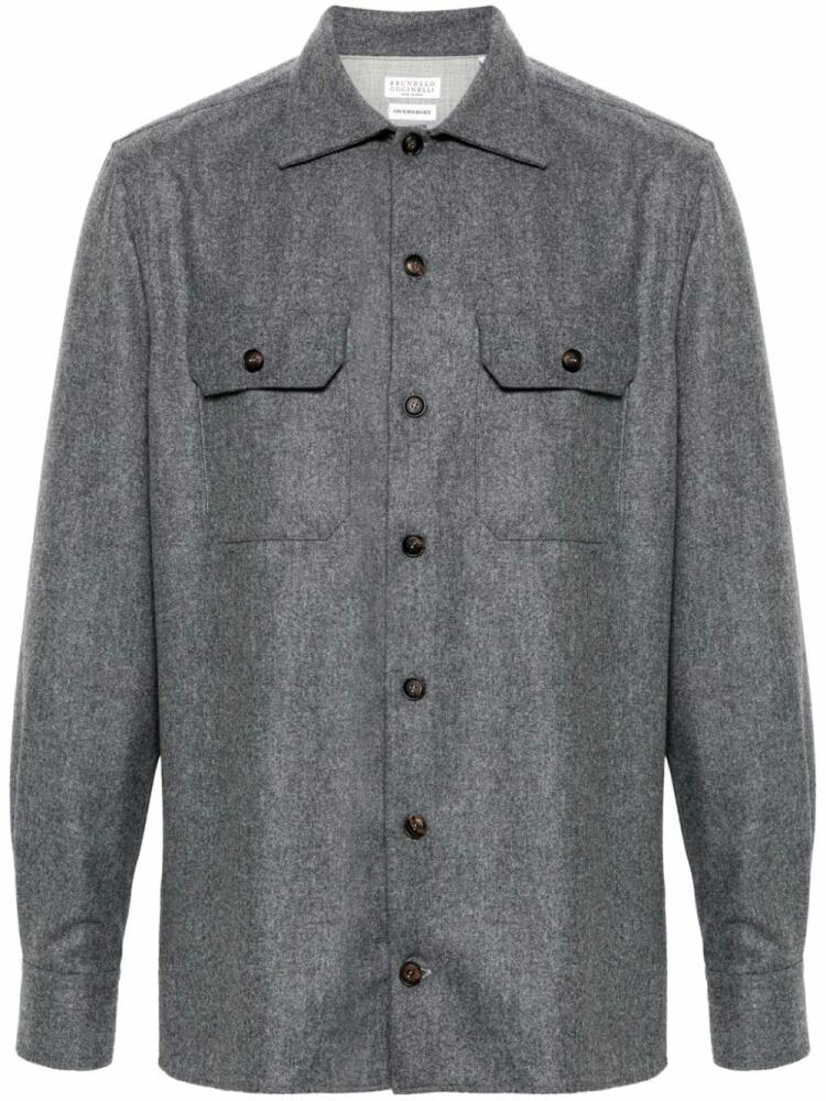 Brunello Cucinelli mélange-effect shirt - Grey Cover