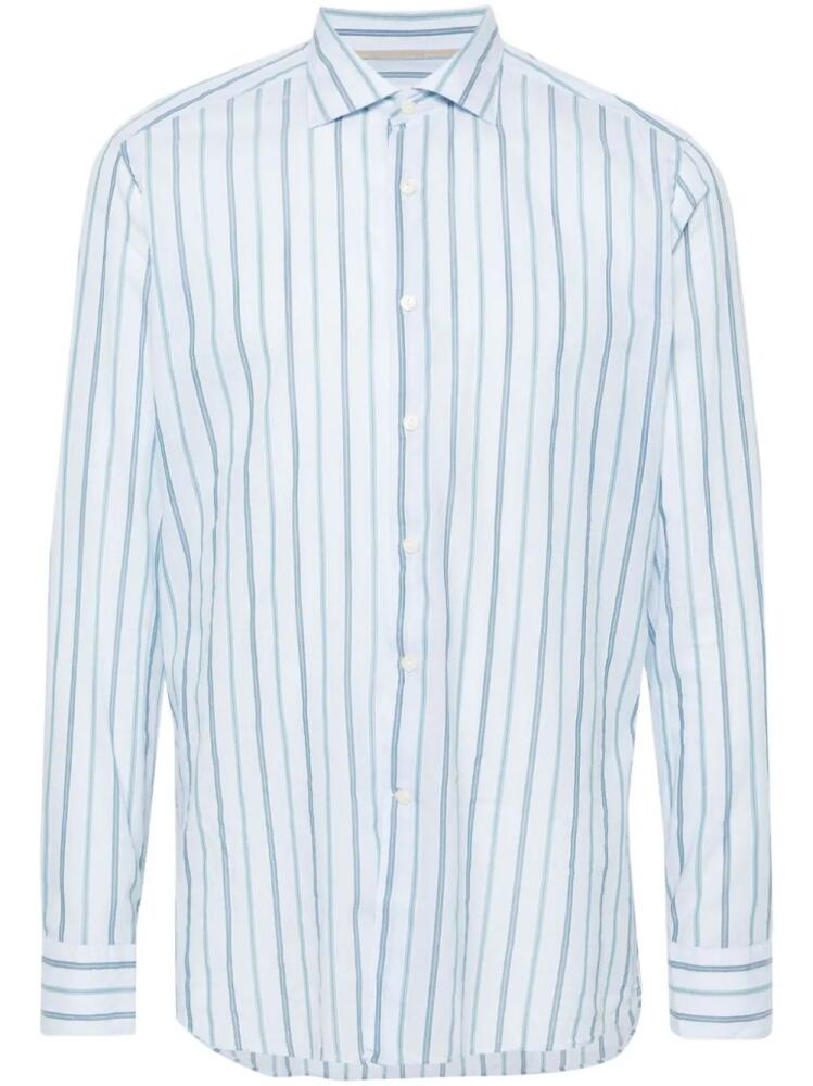 Tintoria Mattei cutaway-collar striped shirt - Blue Cover