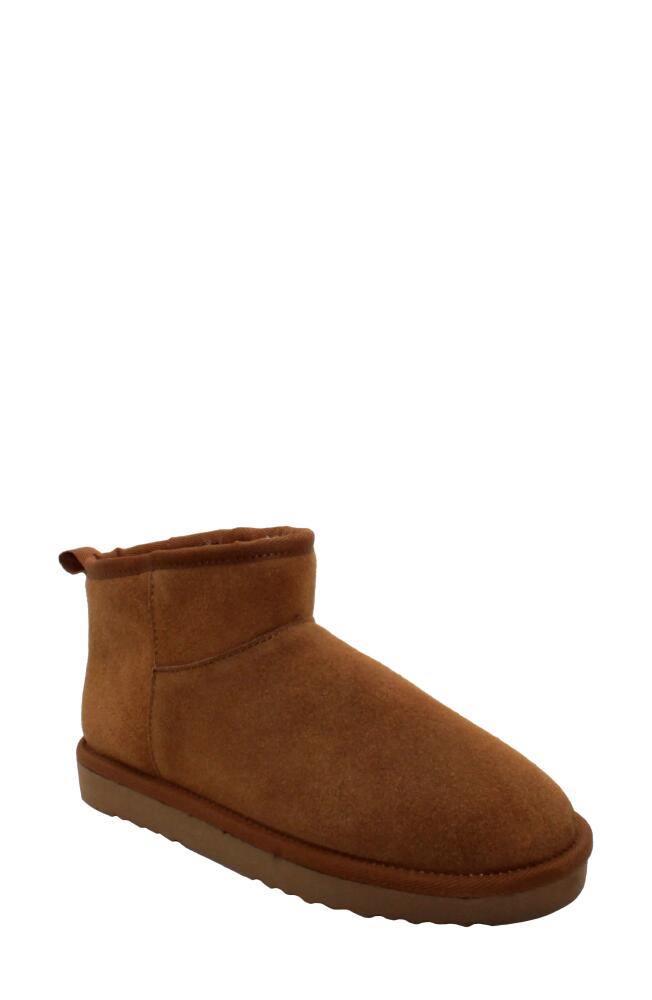 Volatile Scruff Faux Shearling Bootie in Tan Cover