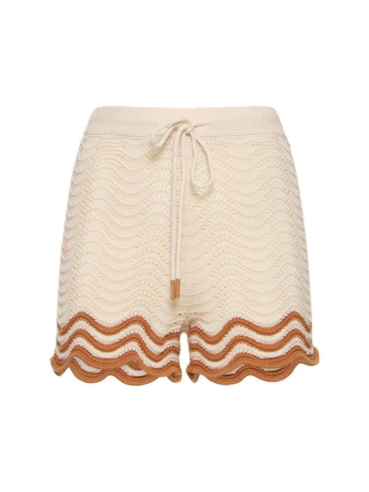 ZIMMERMANN Junie Textured Cotton Knit Shorts Cover