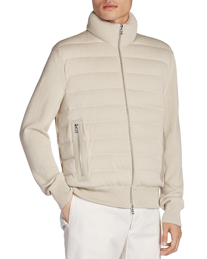 Moncler Cotton Quilted Zip Cardigan Sweater Cover