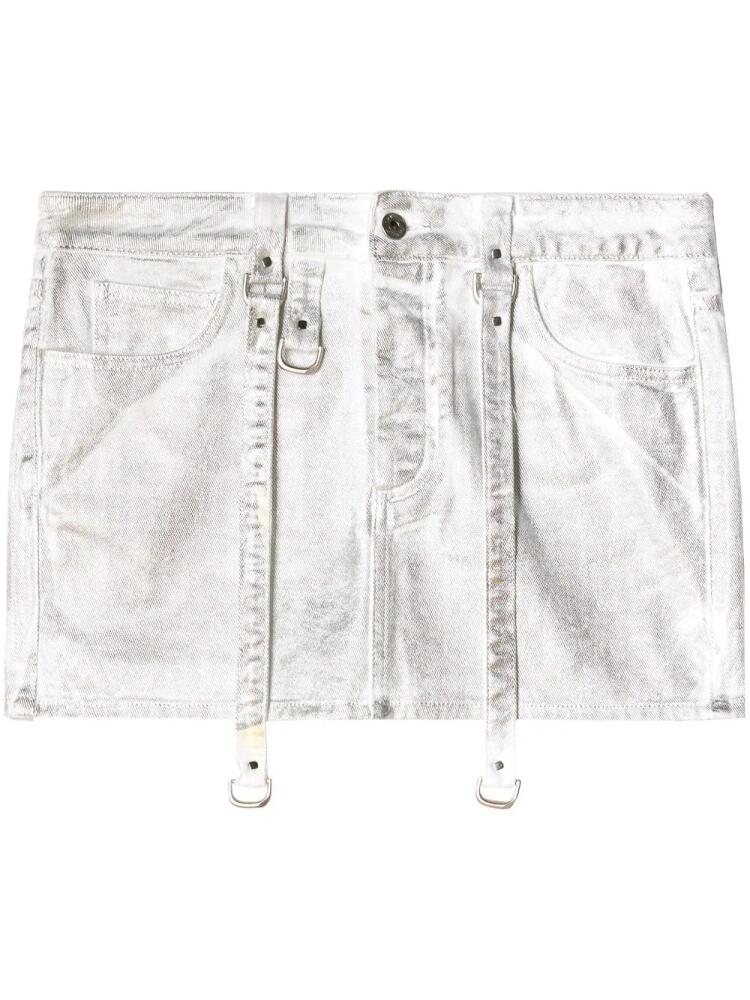 Off-White laminated metallic mini skirt - Silver Cover