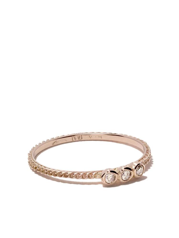 Wouters & Hendrix Gold 18kt rose gold Chain Diamond ring - Pink Cover