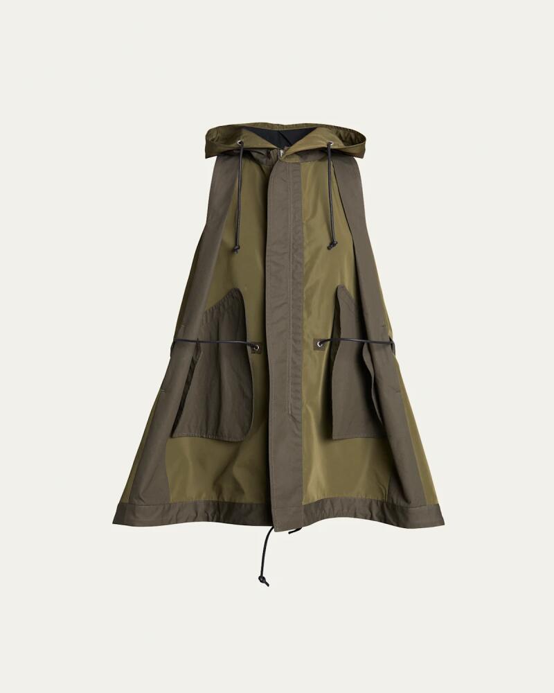 SACAI Nylon Hooded Drawcord Parka Vest Cover