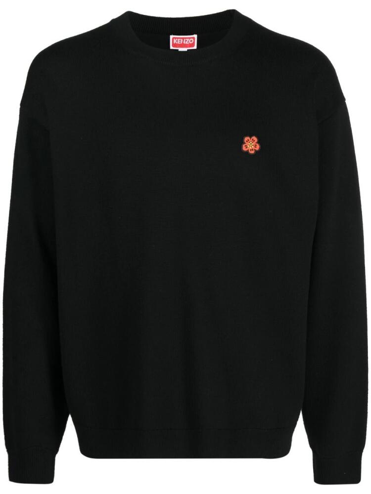 Kenzo flower-patch crew-neck sweatshirt - Black Cover