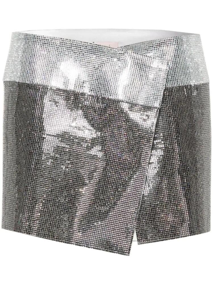 Nuè rhinestone-embellished mini skirt - Silver Cover