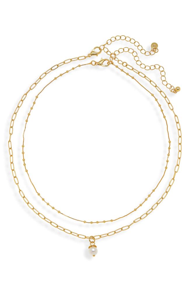 BP. Genuine Pearl Layered Necklace in 14K Gold Dipped Cover